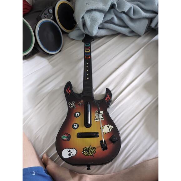PS2 Guitar Hero, RED OCTANE, Sunburst, Wireless Controller, NO DONGLE. UNTESTED.
